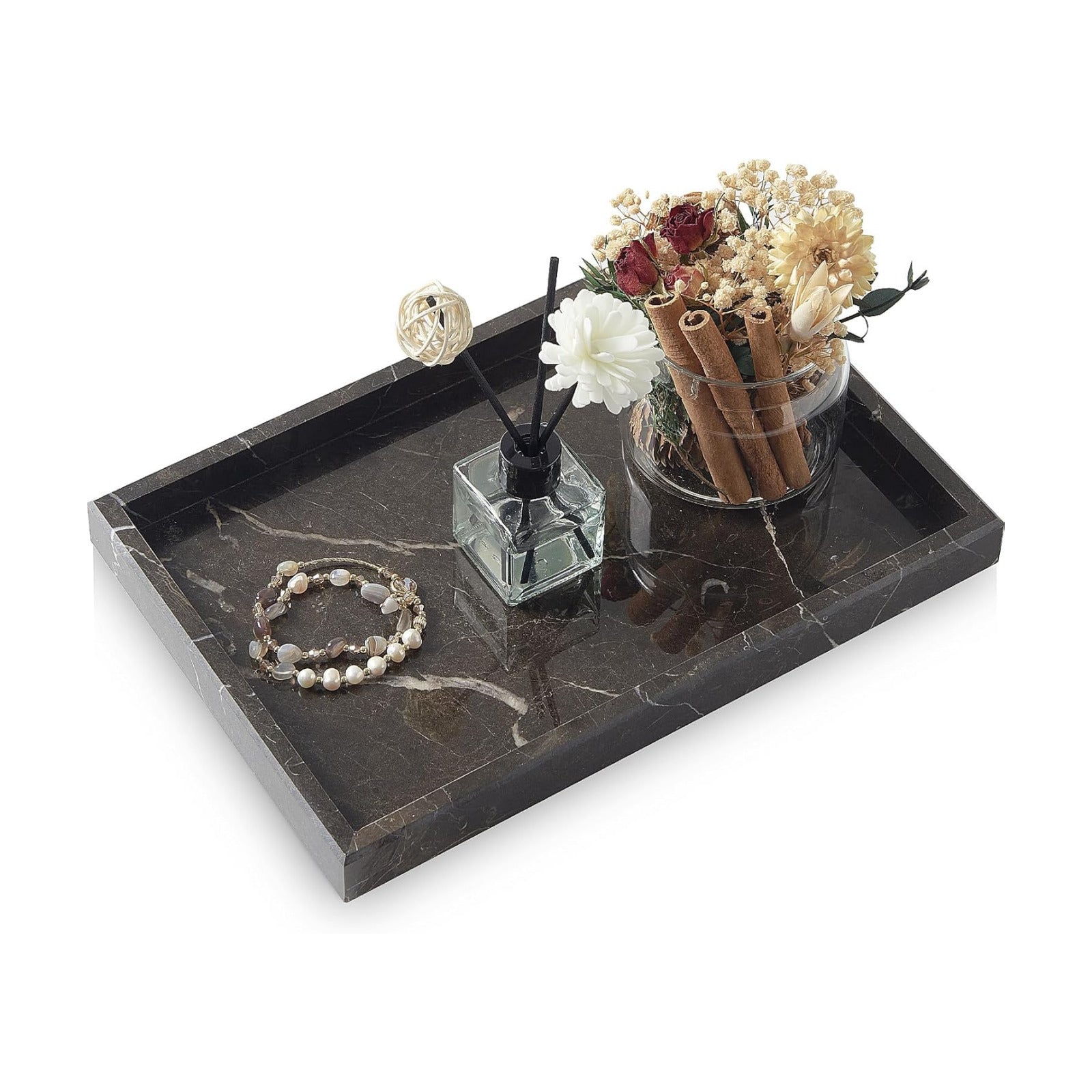 Marble Tray / Stone Trays / Brown / 12 x 8