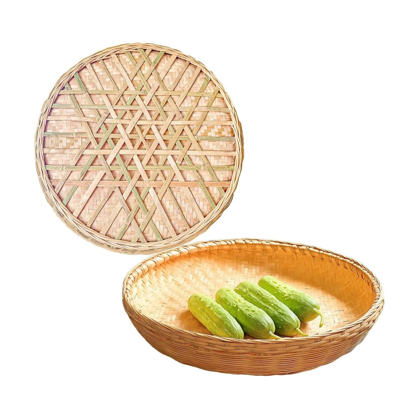 Bamboo and Rattan Fruit and Vegetable Basket