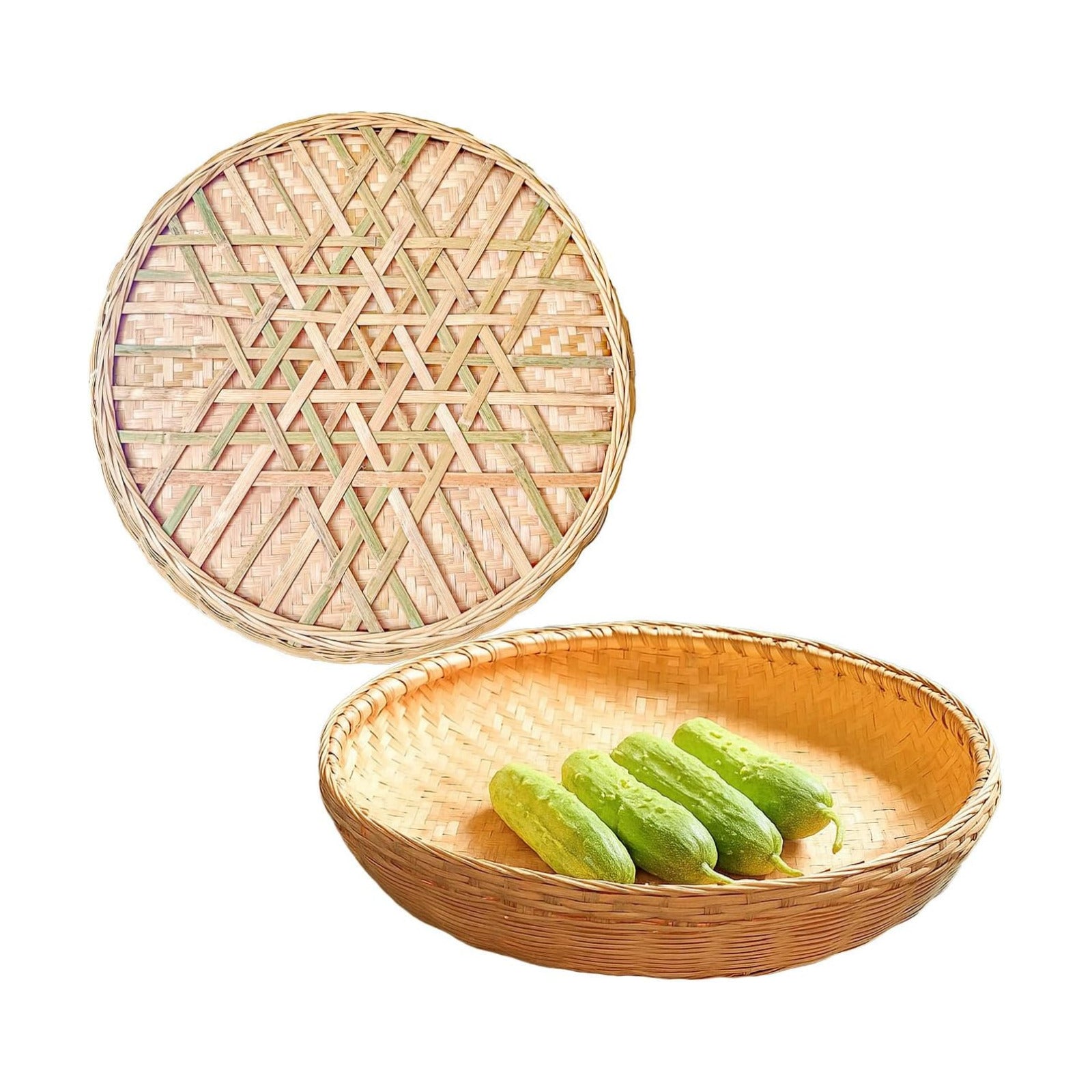 Bamboo and Rattan Fruit and Vegetable Basket