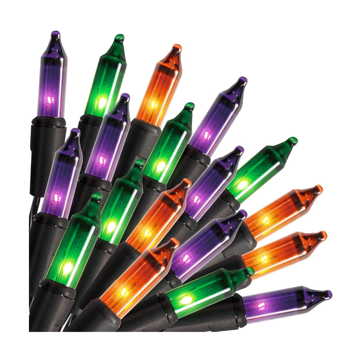 TW SHINE Purple Orange and Green Halloween Lights, 20FT 100 Count Incandescent Mini String Lights, Waterproof Halloween Decorations for Outdoor Indoor Patio Home Party Garden Yard Decor