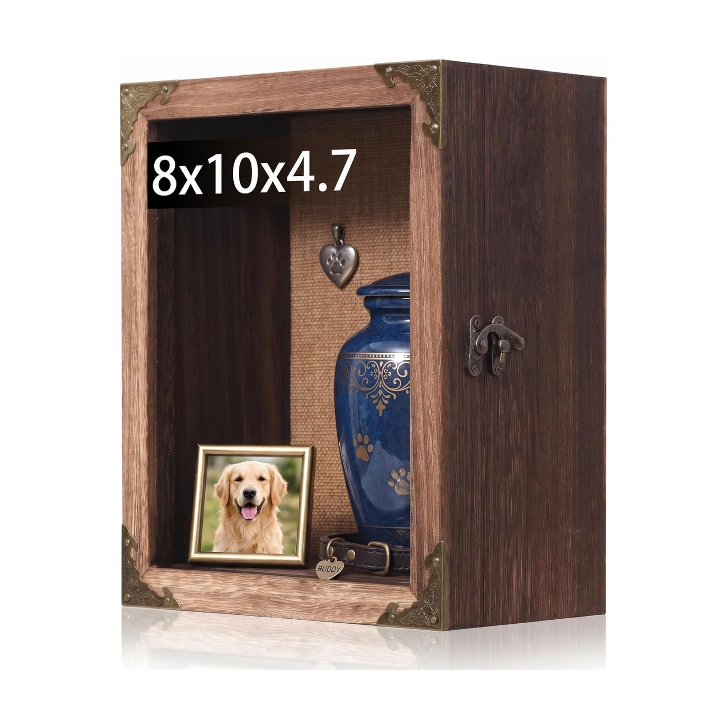 Deep Shadow Box Frame 8x10 with 4.7" Overall Depth, Rustic Carbonized Wood Display Case, Deep Wood Memory Box with