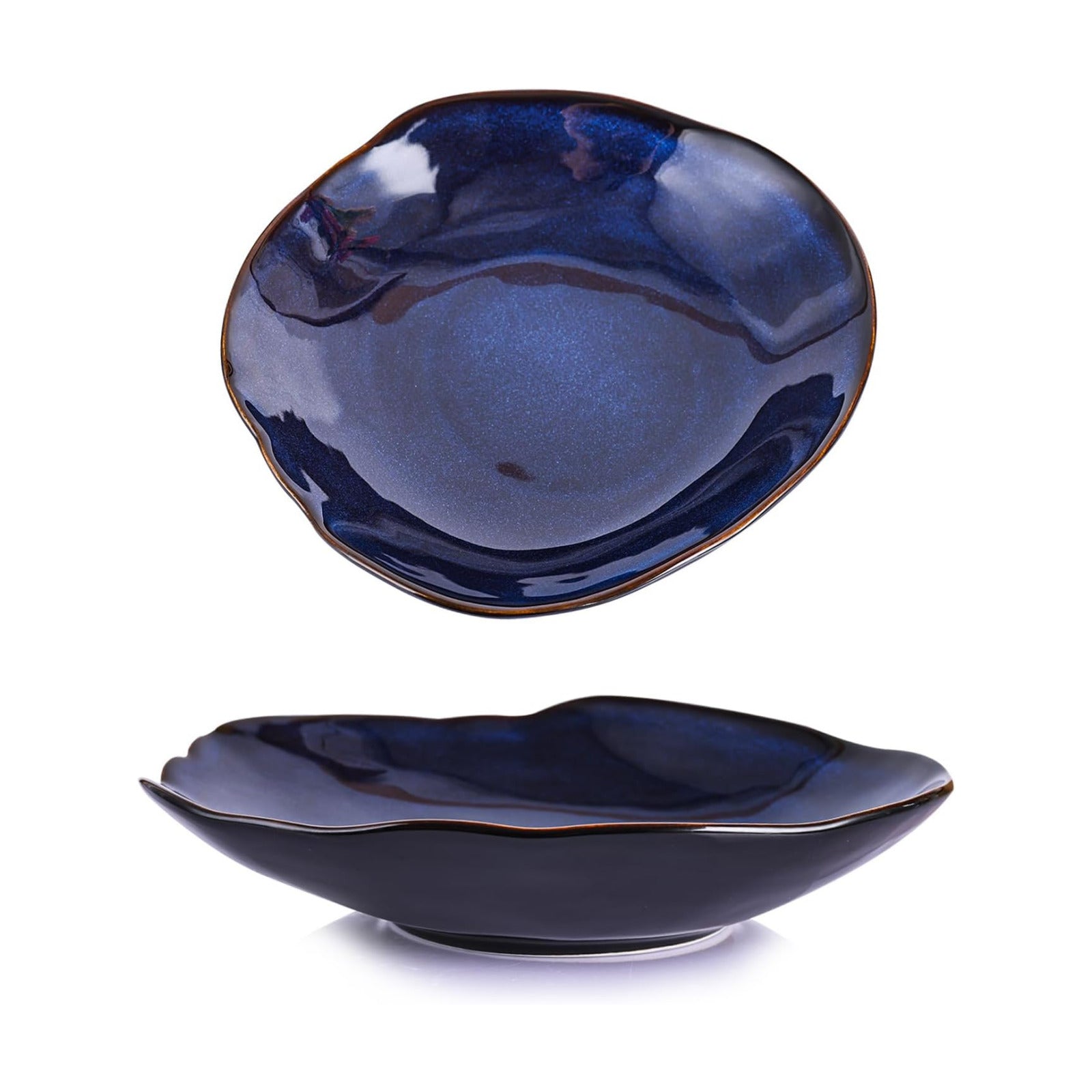 Ceramic Decorative Bowl -10.4" Small Trinket Dish / 10.4in / Blue