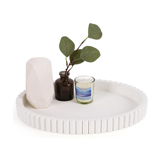 Oval Tray / 13" Concrete Tray / White / 13 x 9.5 x 1.5