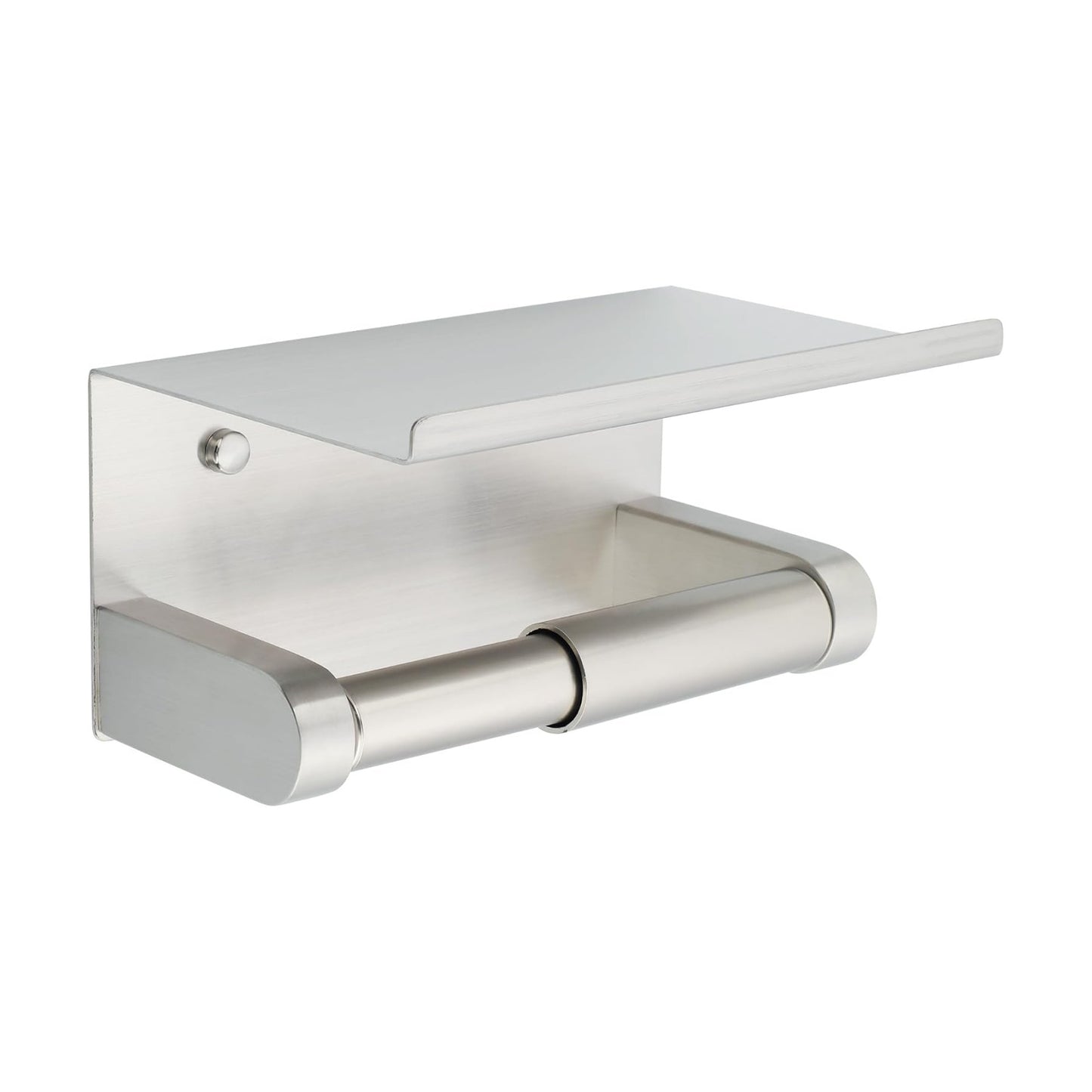 Alise Toilet Paper Holder with Shelf Wall Mount Adhesive or Drill,Brushed | SUS304 Stainless Steel Toilet Paper Roll