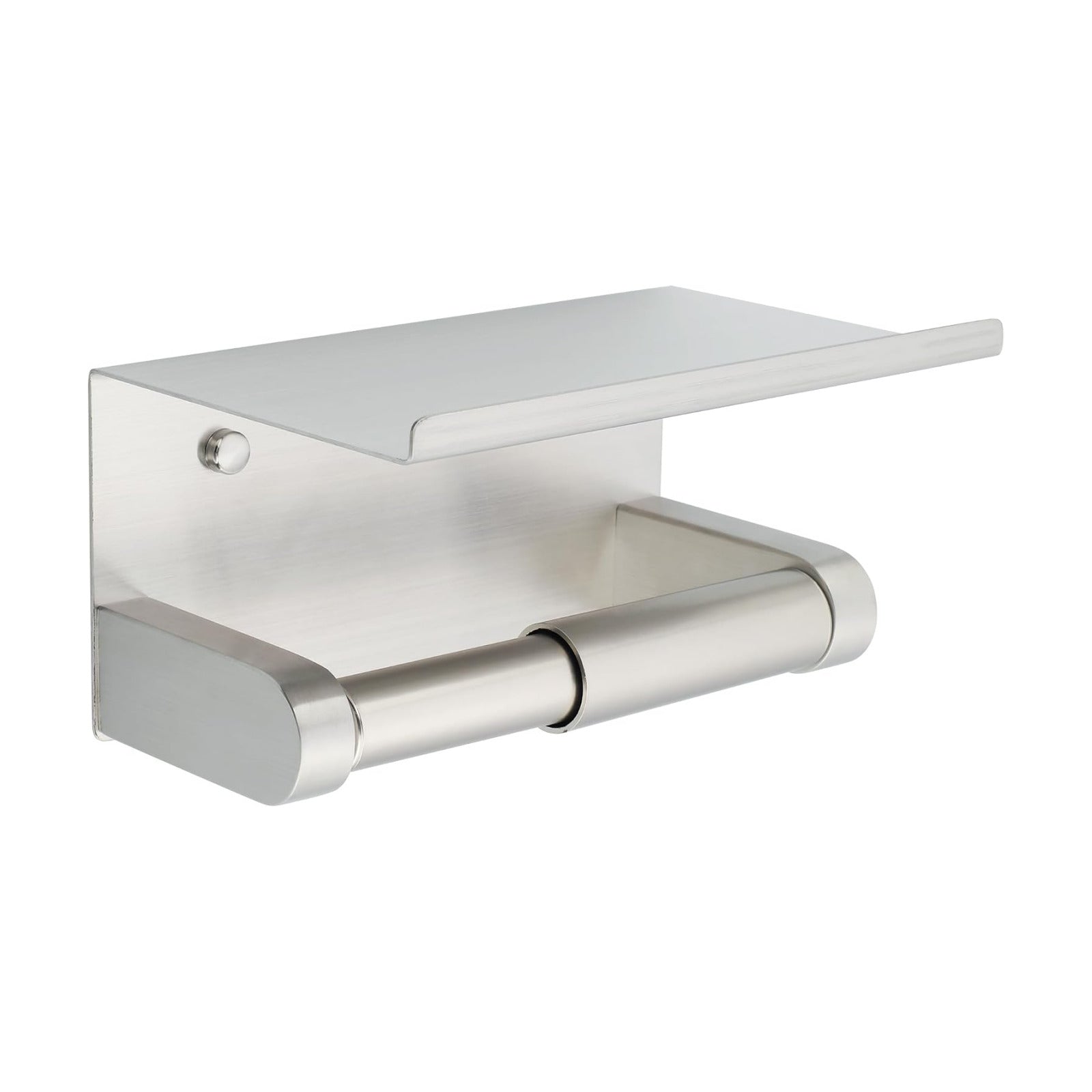Alise Toilet Paper Holder with Shelf Wall Mount Adhesive or Drill,Brushed | SUS304 Stainless Steel Toilet Paper Roll