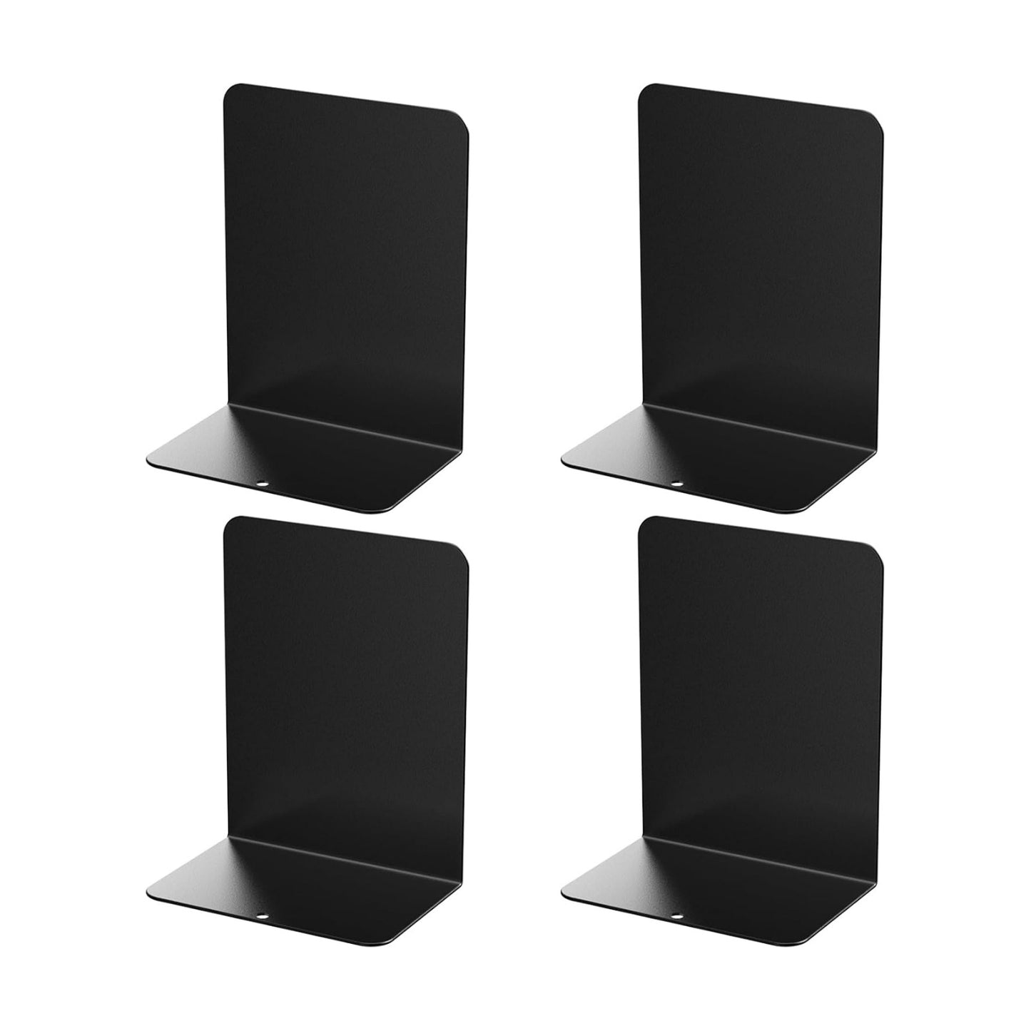 Metal Bookend / Book Ends / Black-frosted Surface / Set of 4