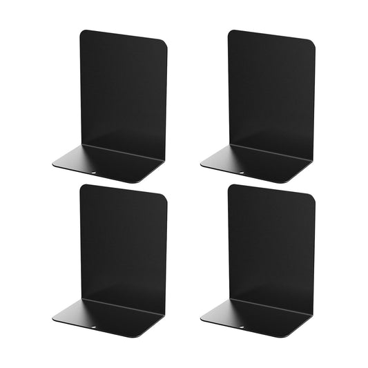 Metal Bookend / Book Ends / Black-frosted Surface / Set of 4