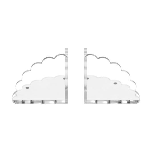 Scalloped Acrylic Bookends / Clear / Set of 2