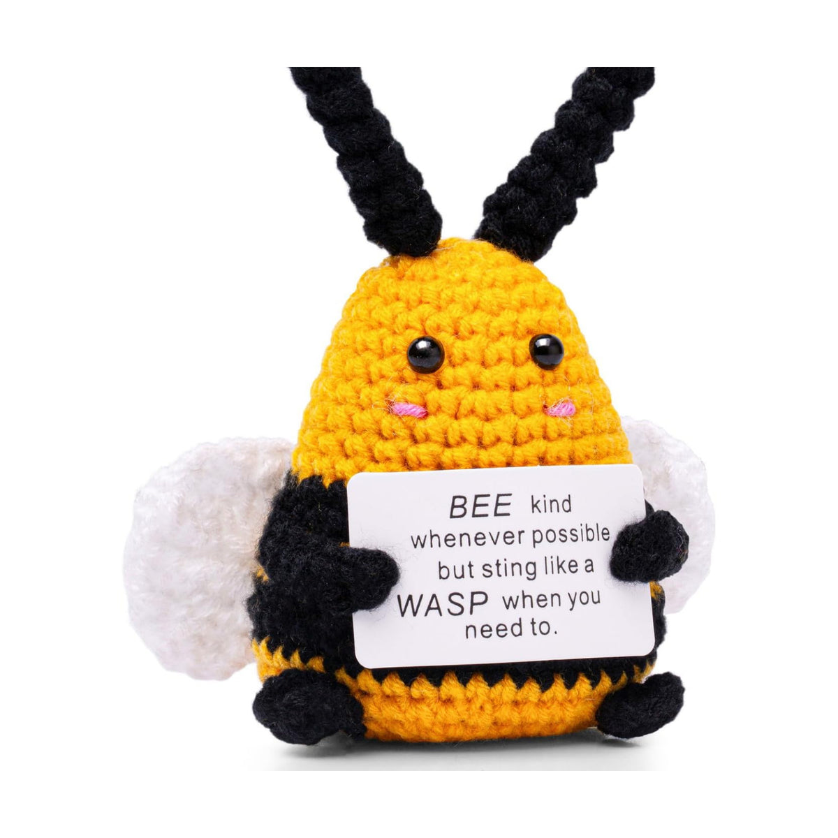 DUQGUHO Bee Support Crochet Emotional Bees Gifts for Women Funny Gift Themed Decorations Cute Stuff Handmade Knitted Birthday for Her