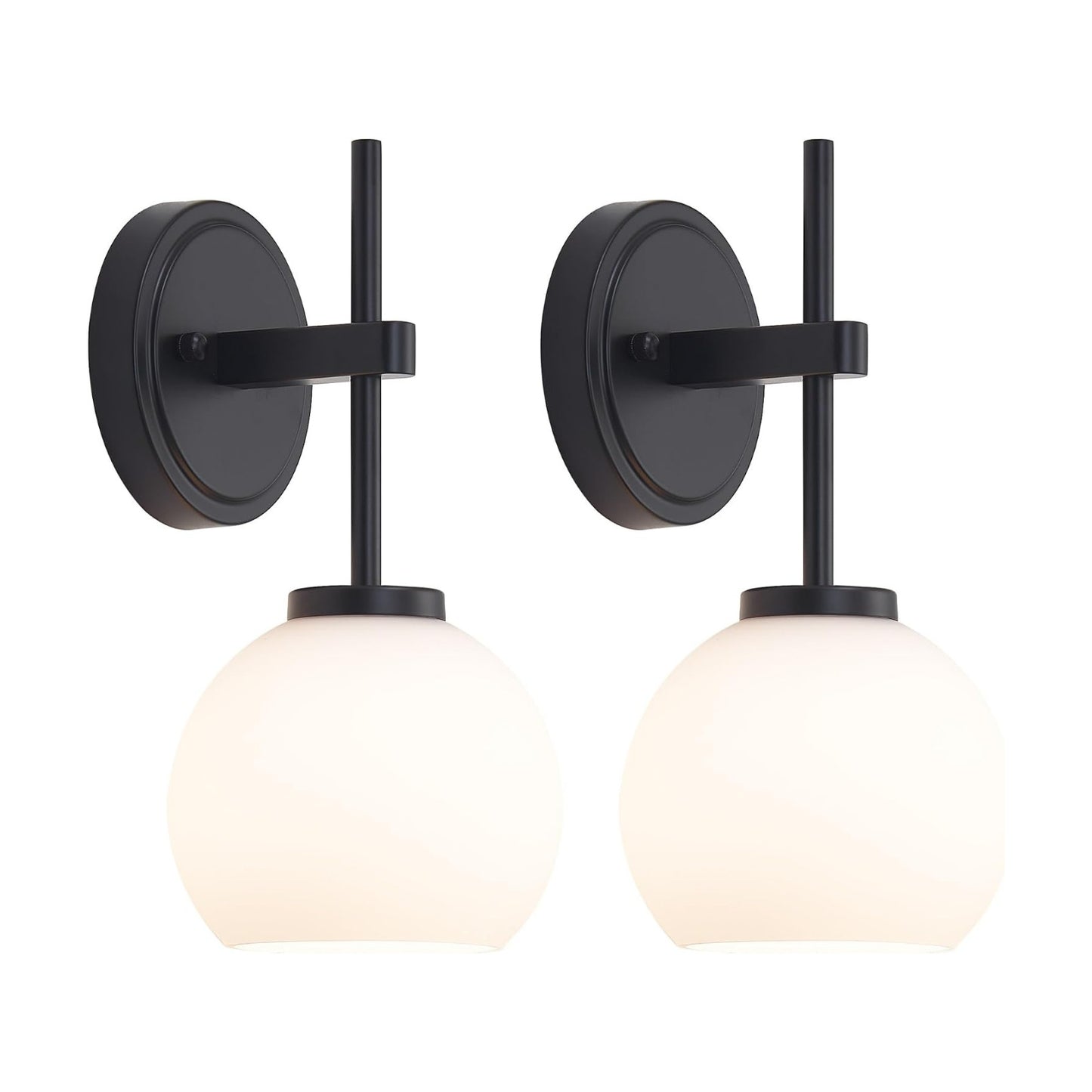 Black Wireless Rechargeable Wall Sconces with Remote Control, Battery Operated Wall Sconce Set of 2, LED Dimmable Wall