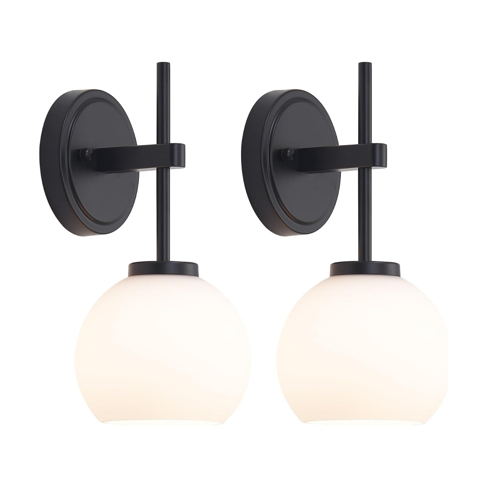 Black Wireless Rechargeable Wall Sconces with Remote Control, Battery Operated Wall Sconce Set of 2, LED Dimmable Wall