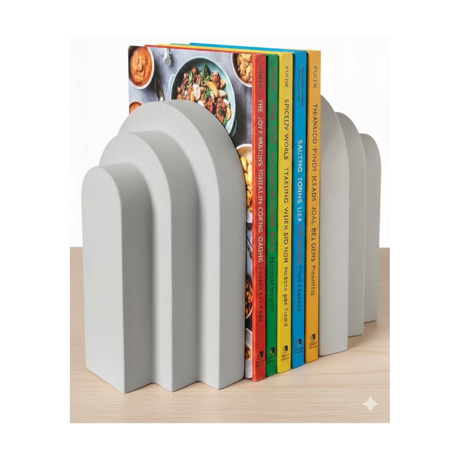 Wegaso Heavy Duty Concrete Bookends / Beige
