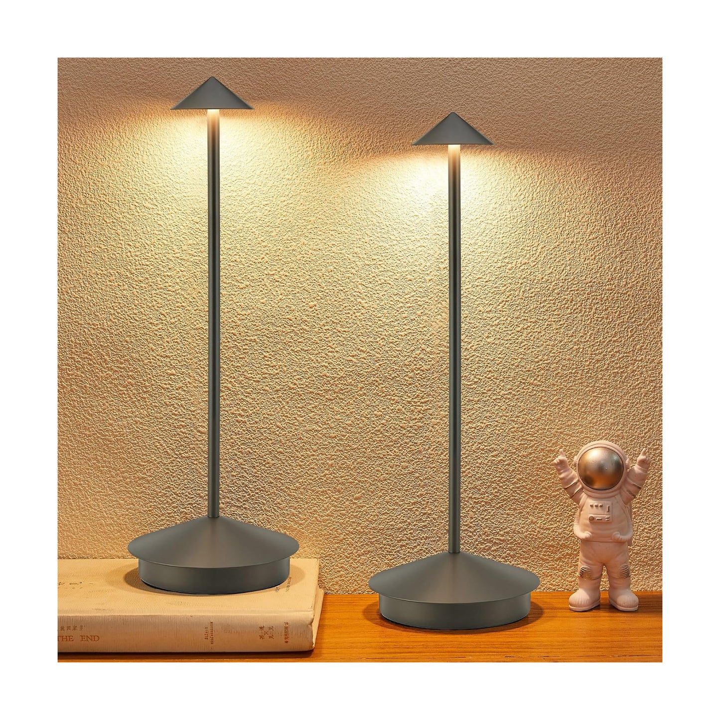 Portable Led Cordless Lamp Table Light 2 Pack, Rechargeable 6000mAh Battery Outdoor Table Lamp for Dinning Restaurant