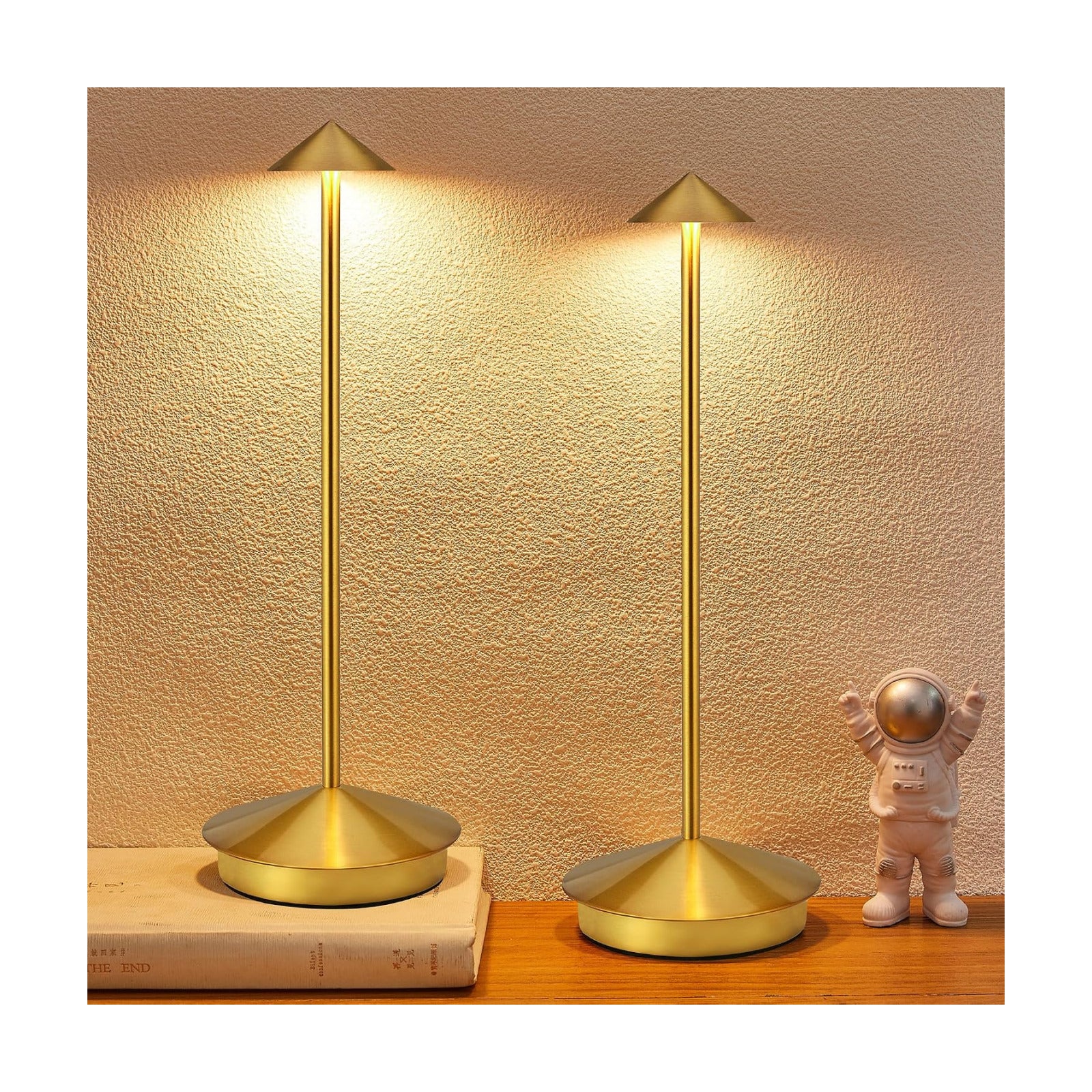 Portable Led Cordless Lamp Table Light 2 Pack, Rechargeable 6000mAh Battery Outdoor Table Lamp for Dinning Restaurant
