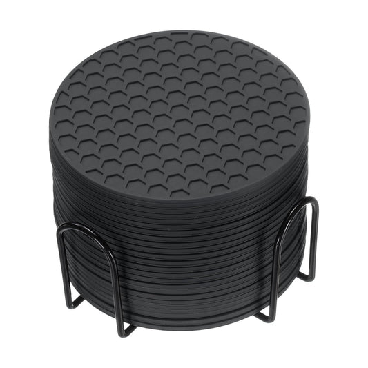 Holder / Round Coaster for Drink / Black / 4 Inch / Set of 24