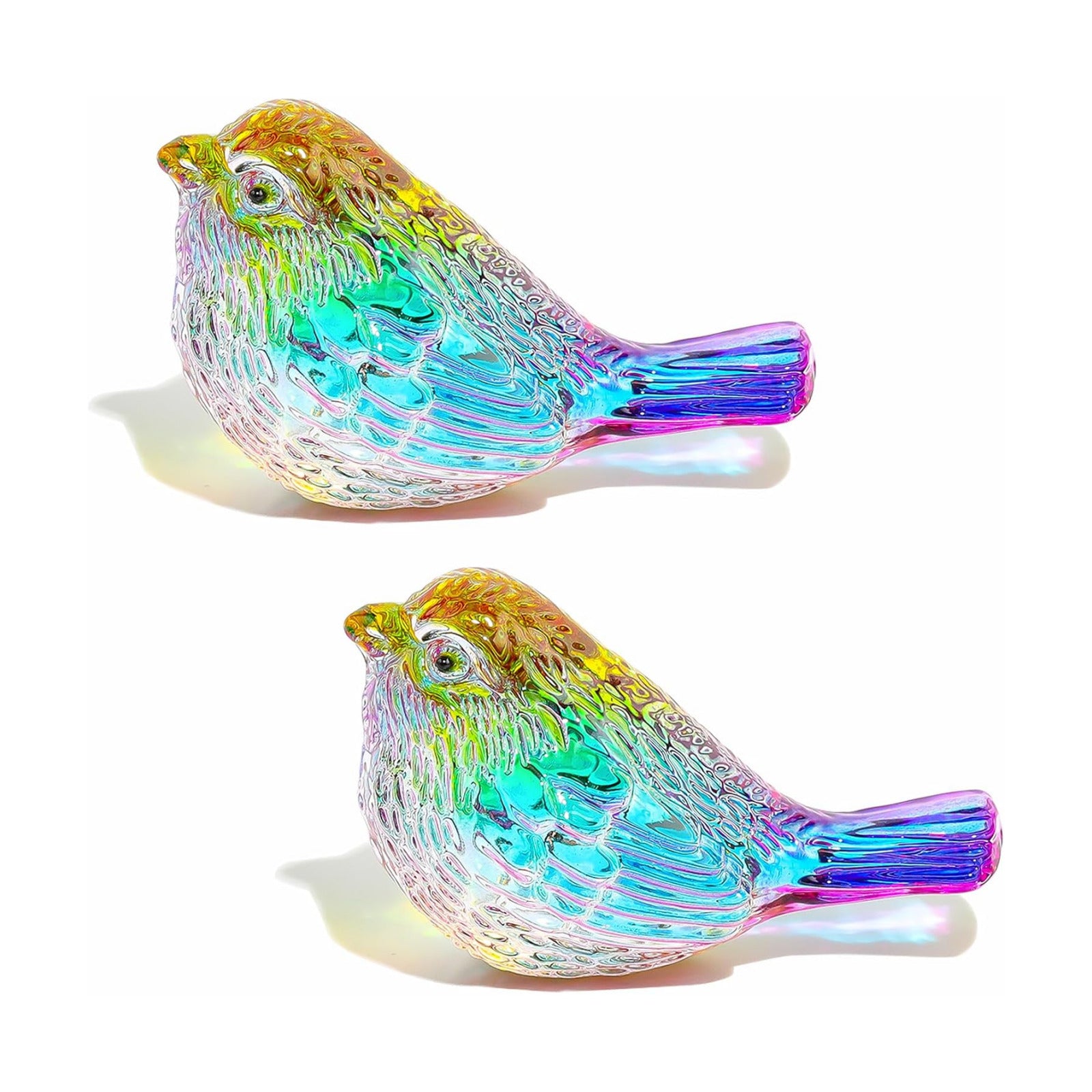 Colorful Crystal Birds Figurines Handmade Bird Gifts for Women Men Bird / Multicolor / Set of 2
