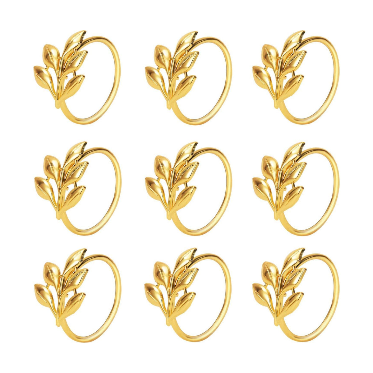 KPOSIYA Gold Napkin Rings Set of 100, Leaf Napkin Holder for Thanksgiving