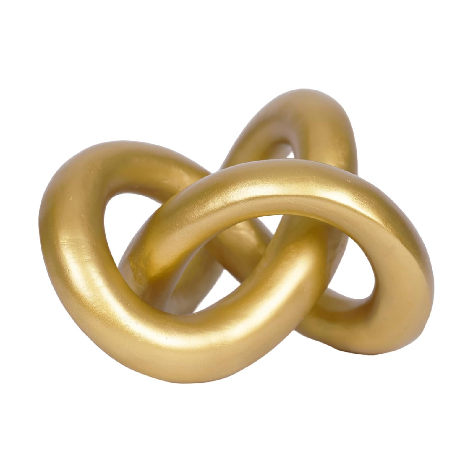 Geometric Round Sculpture Gold Knot Statue Decor Modern Tabletop Sculpture / Long Gold Knot