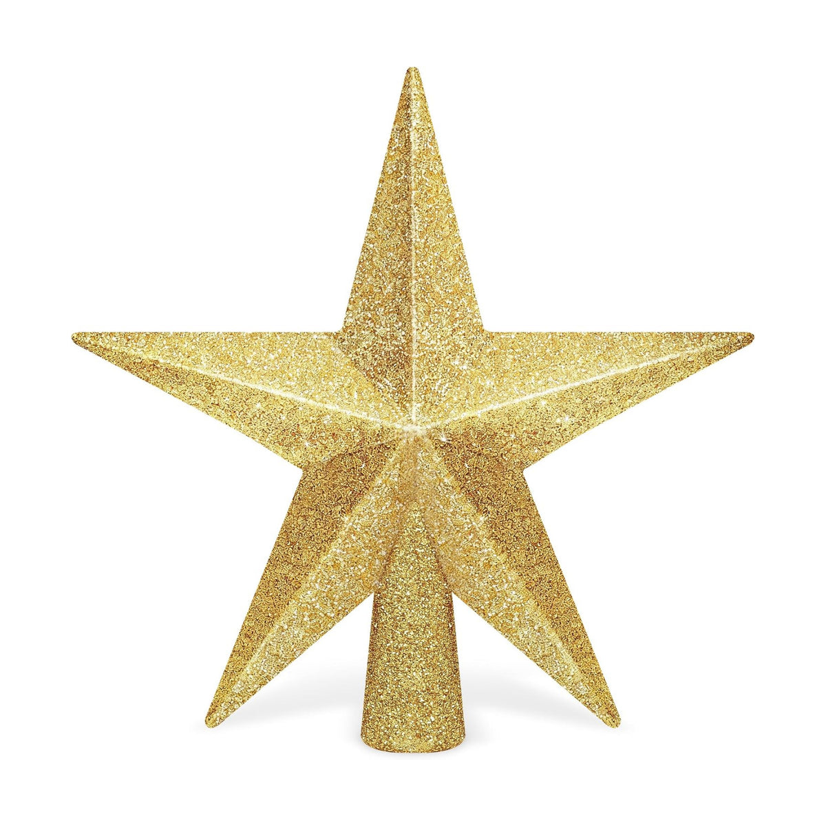 1 PCS Christmas Tree Topper, 4" Gold Glitter Xmas Star Tree Topper Decor