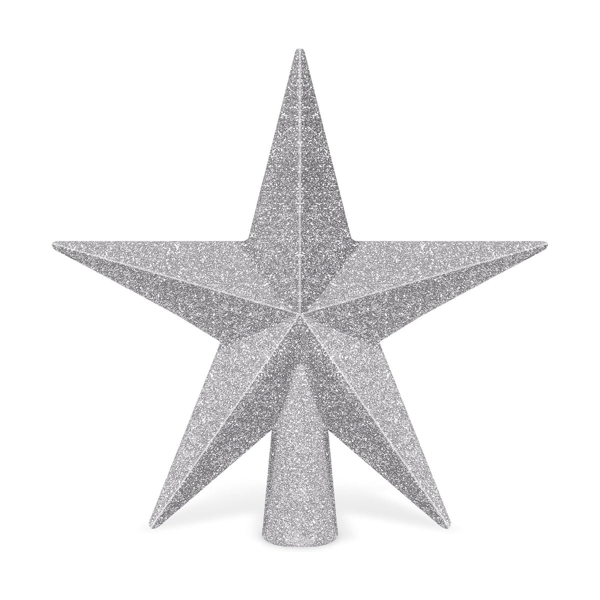 1PCS Tree Topper, 4" Silver Star Christmas Tree Topper Xmas Tree Decoration
