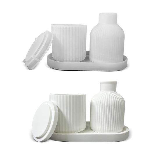 Jar Molds / Resin Tray Mold / Vase+tray+jar