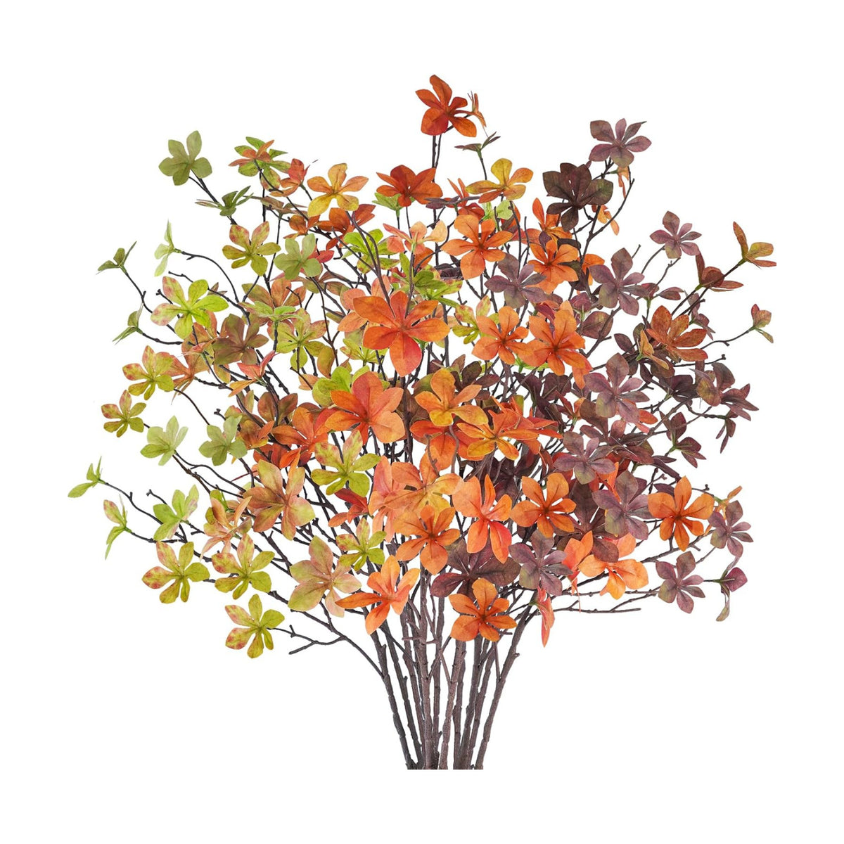 12 Pcs Fall Faux Greenery Stems, Artificial Fall Stem Branches Autumn Leaves with Stems Faux Fall Plants for Vase Home Festival Centerpieces Thanksgiving Fall Decor