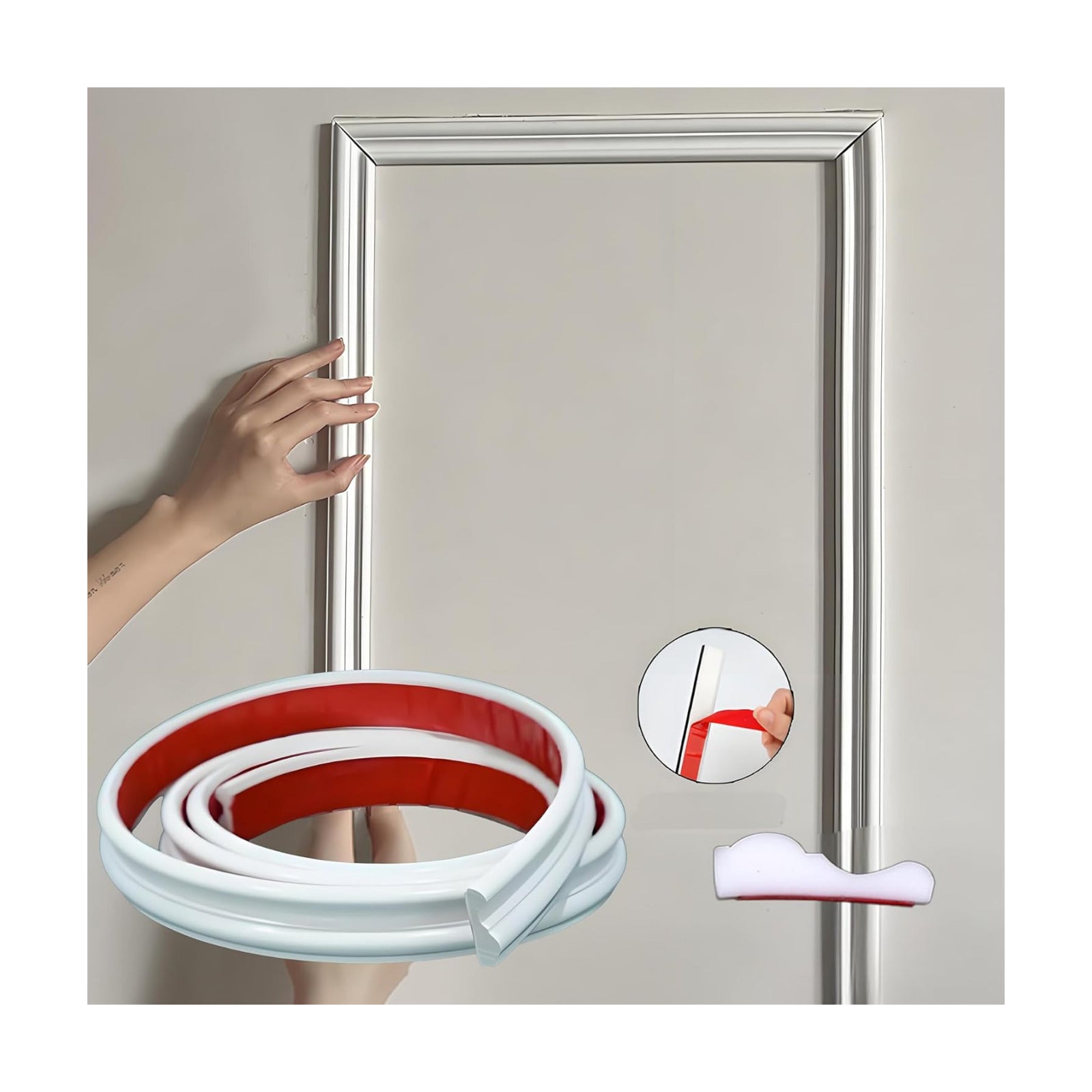 Peel and Stick Wall Molding Trim / White / 20ftx0.9