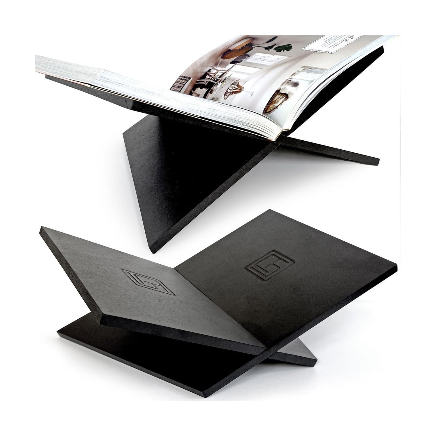 Strong Angled Modern Wood Book Stands for Display - Large Bookstand- 12.5" x 9.5" x 5.5" Wooden Bible Stand Display