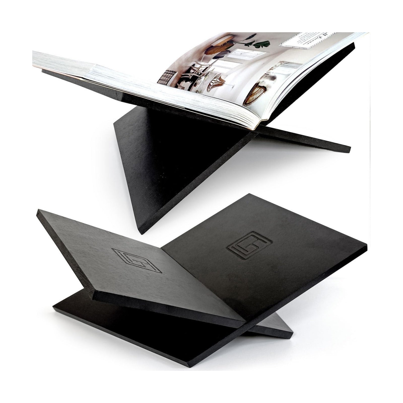 Strong Angled Modern Wood Book Stands for Display - Large Bookstand- 12.5" x 9.5" x 5.5" Wooden Bible Stand Display