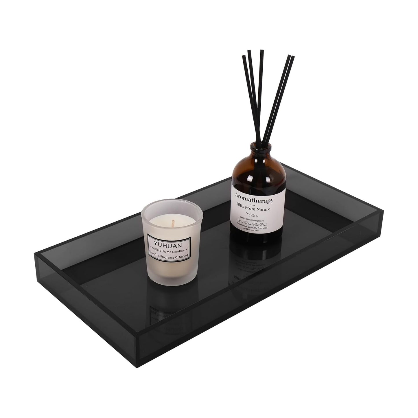 Acrylic Tray 5mm Thicken for Vanity Makeup / Gray / 12 x 6 x 1.2