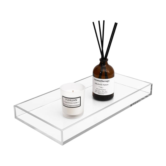 Acrylic Tray 5mm Thicken for Vanity Makeup / Clear / 12 x 6 x 1.2