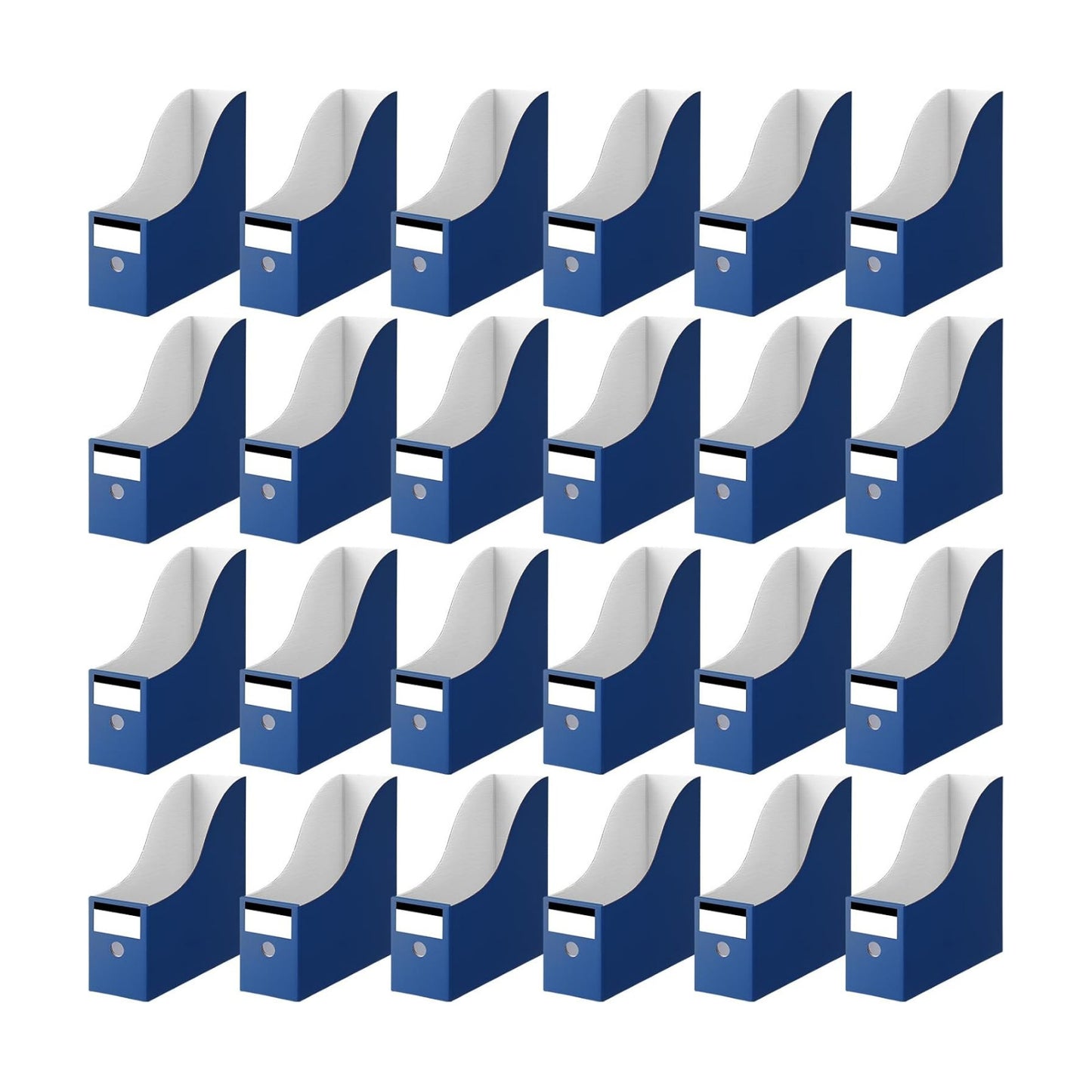 Thenshop 24 Pcs Magazine Files Cardboard Holders,Classic,Navy Blue | File Organizer Foldable Paper Storage for Desk