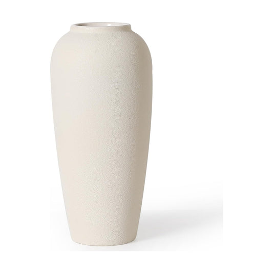 Rustic Ceramic Vase / Cream White-15