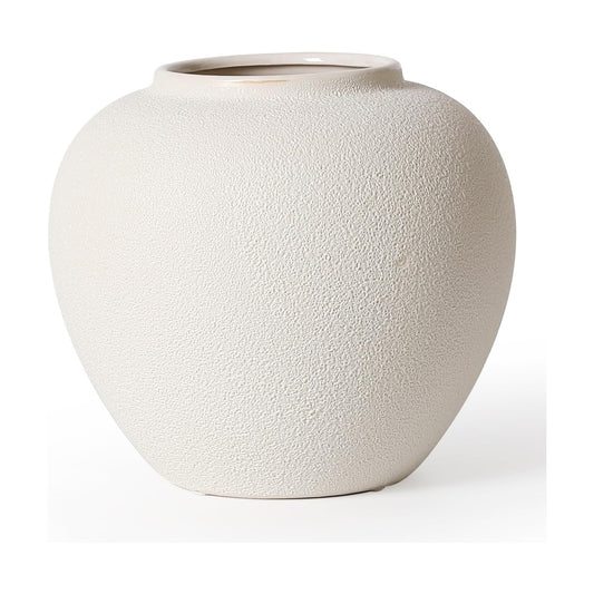 7.9" Distressed Rustic Vase Modern Farmhouse / Cream White-7.8