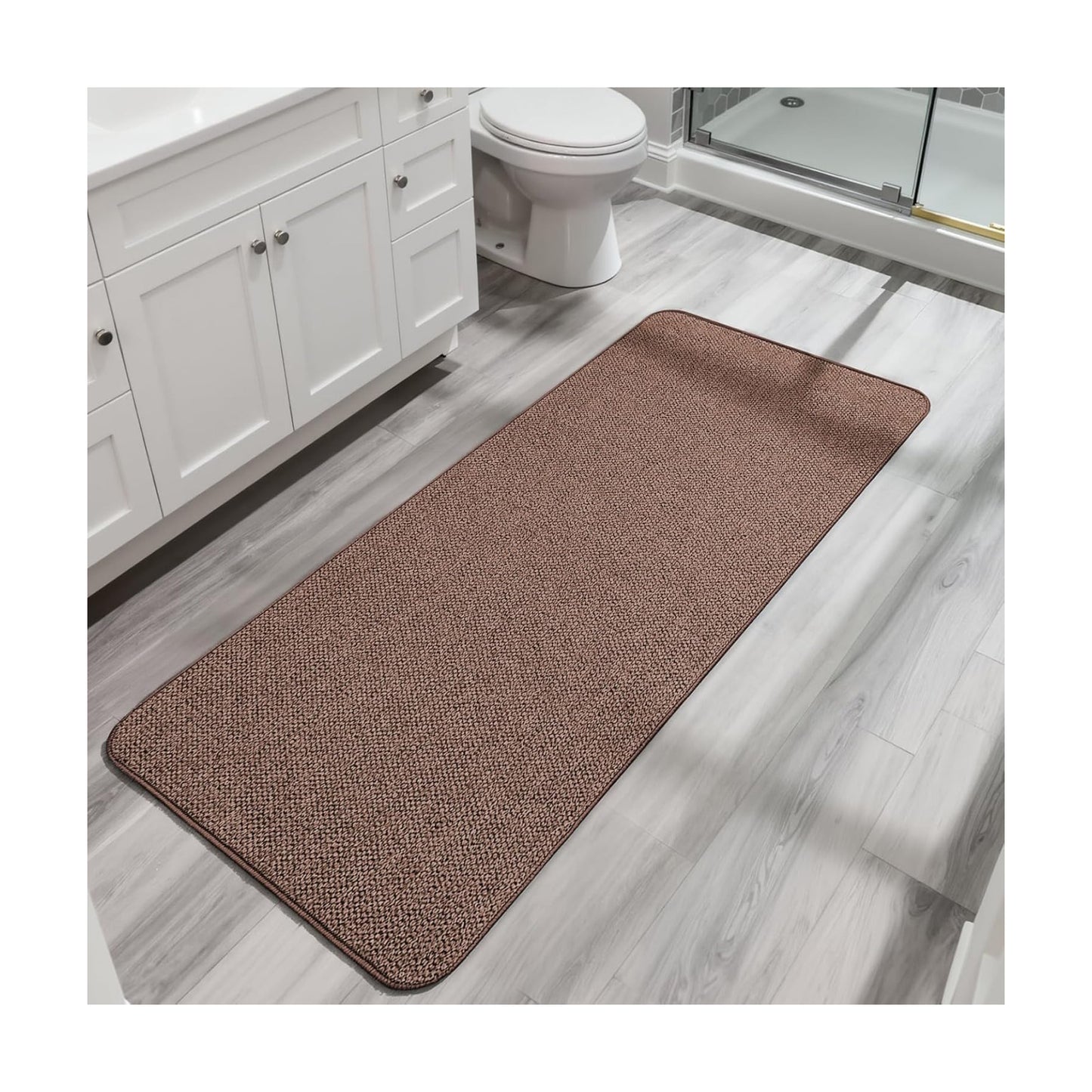 Bath Mat,Ultra Thin Bathroom Runner Rugs,Large Bath Mats for Bathroom,Quick Dry,Non-Slip,Machine Washable,Low Pile,Bath