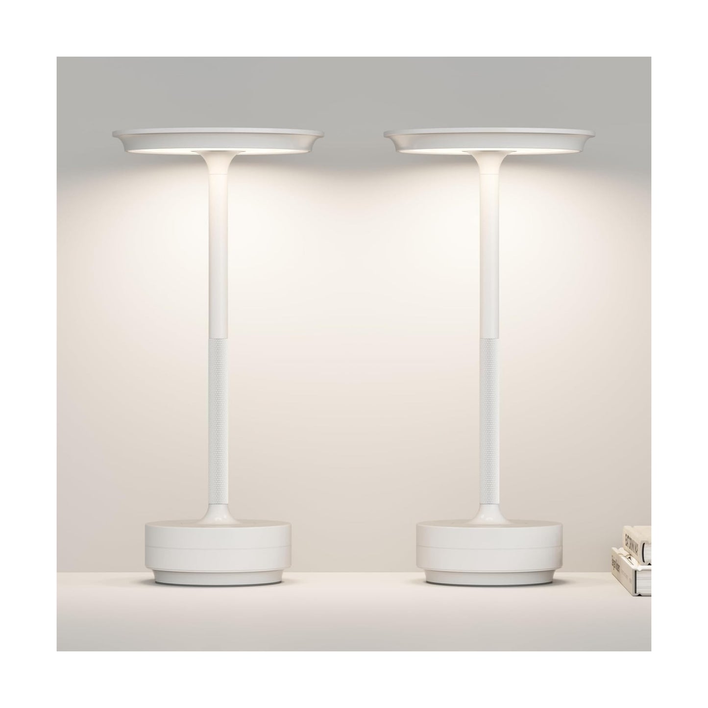 Table Lamp Table Lamps 2P Wihte | Cordless Rechargeable Portable LED 5000mAh 3-Level Brightness Memory Function Battery