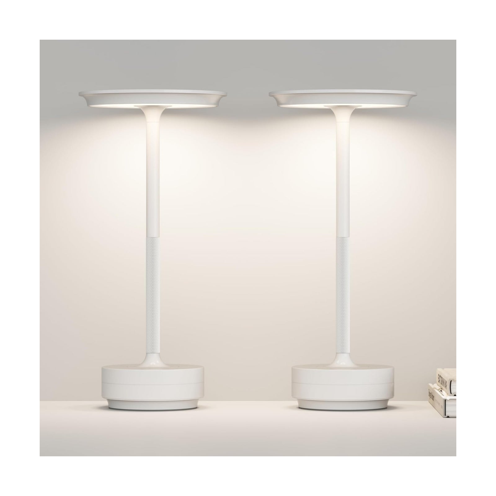 Table Lamp Table Lamps 2P Wihte | Cordless Rechargeable Portable LED 5000mAh 3-Level Brightness Memory Function Battery
