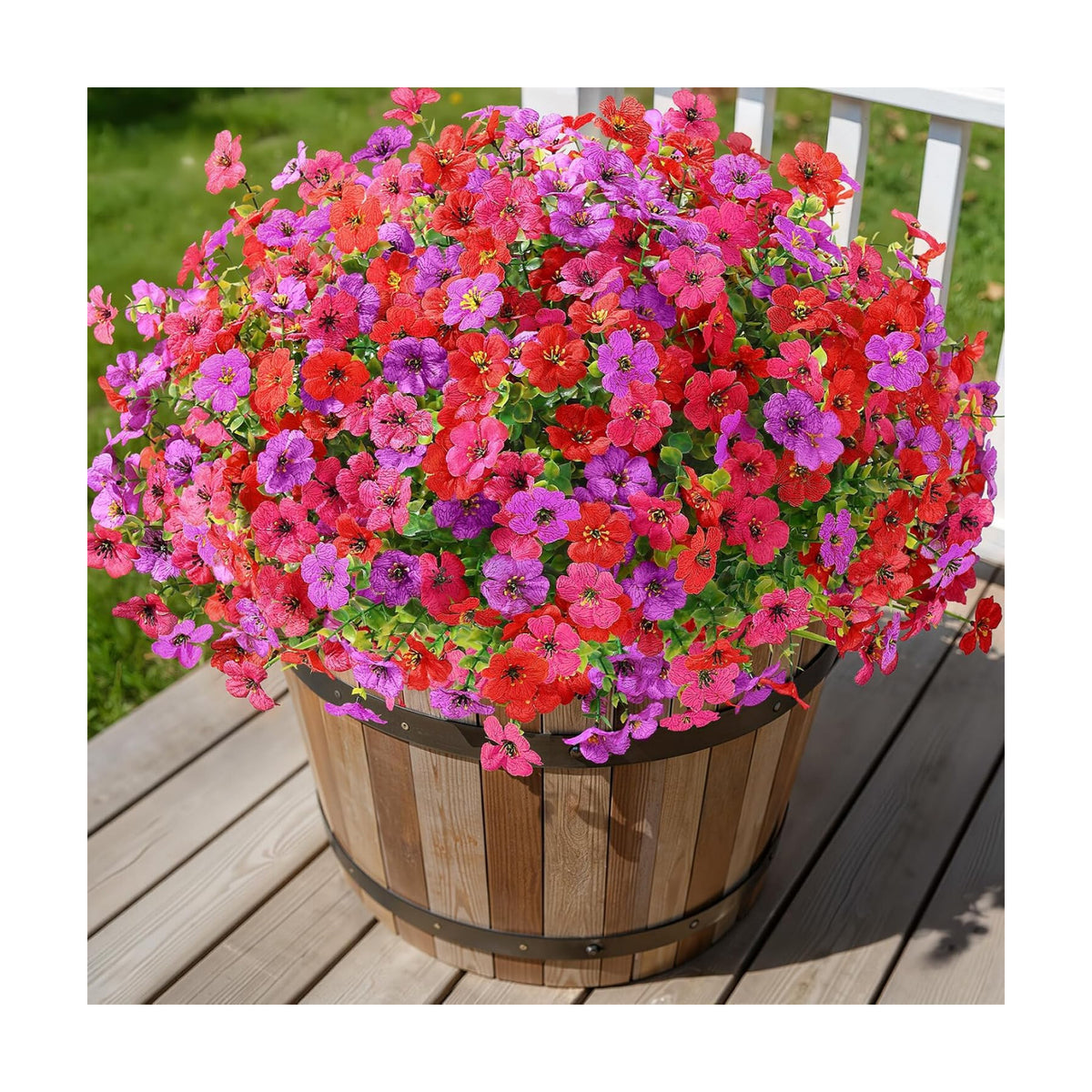 Alupssuc 48 Bundles Artificial Daisy Flowers UV Resistant for Outdoor Decor