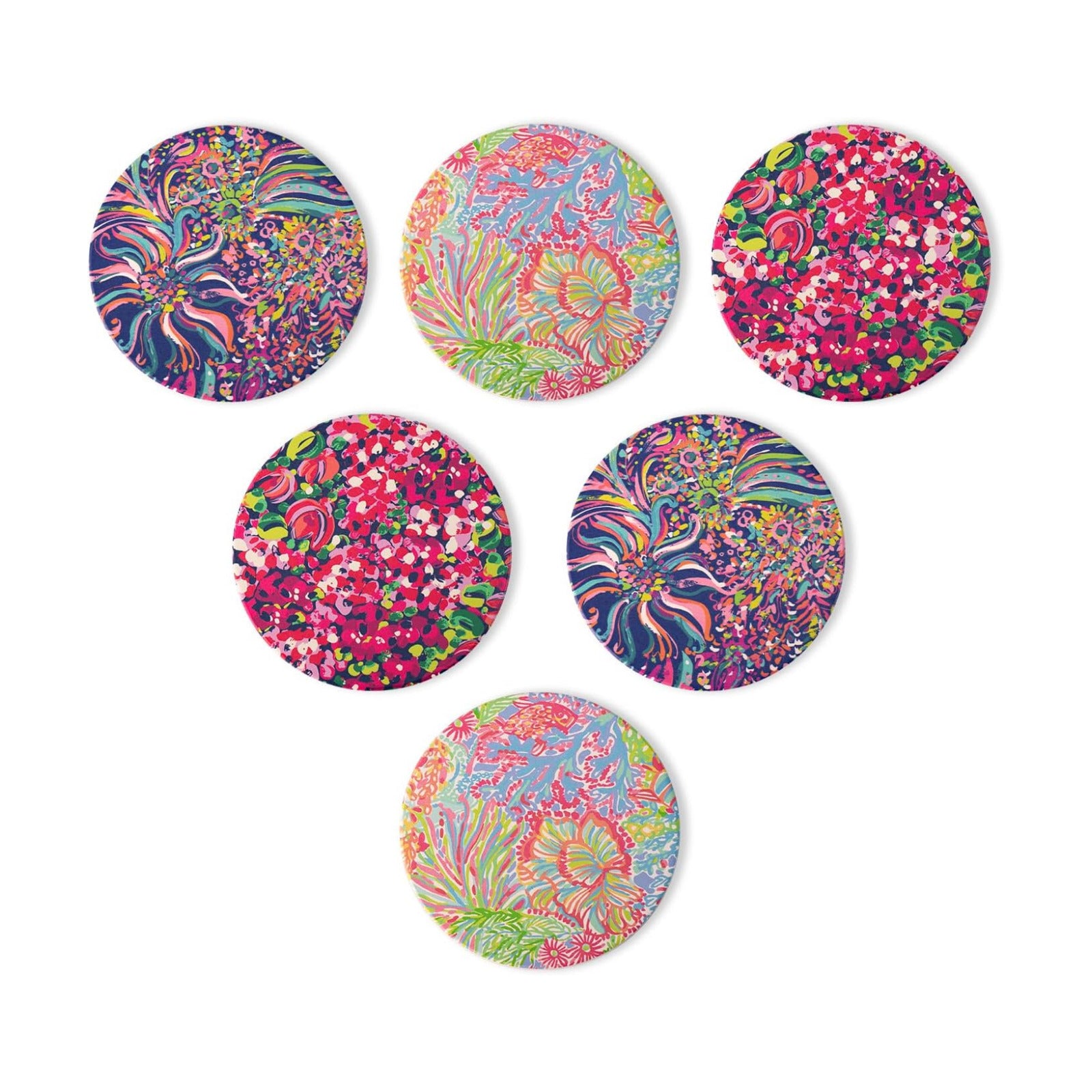 Absorbent Ceramic Coaster / 4 Inch / Set of 6