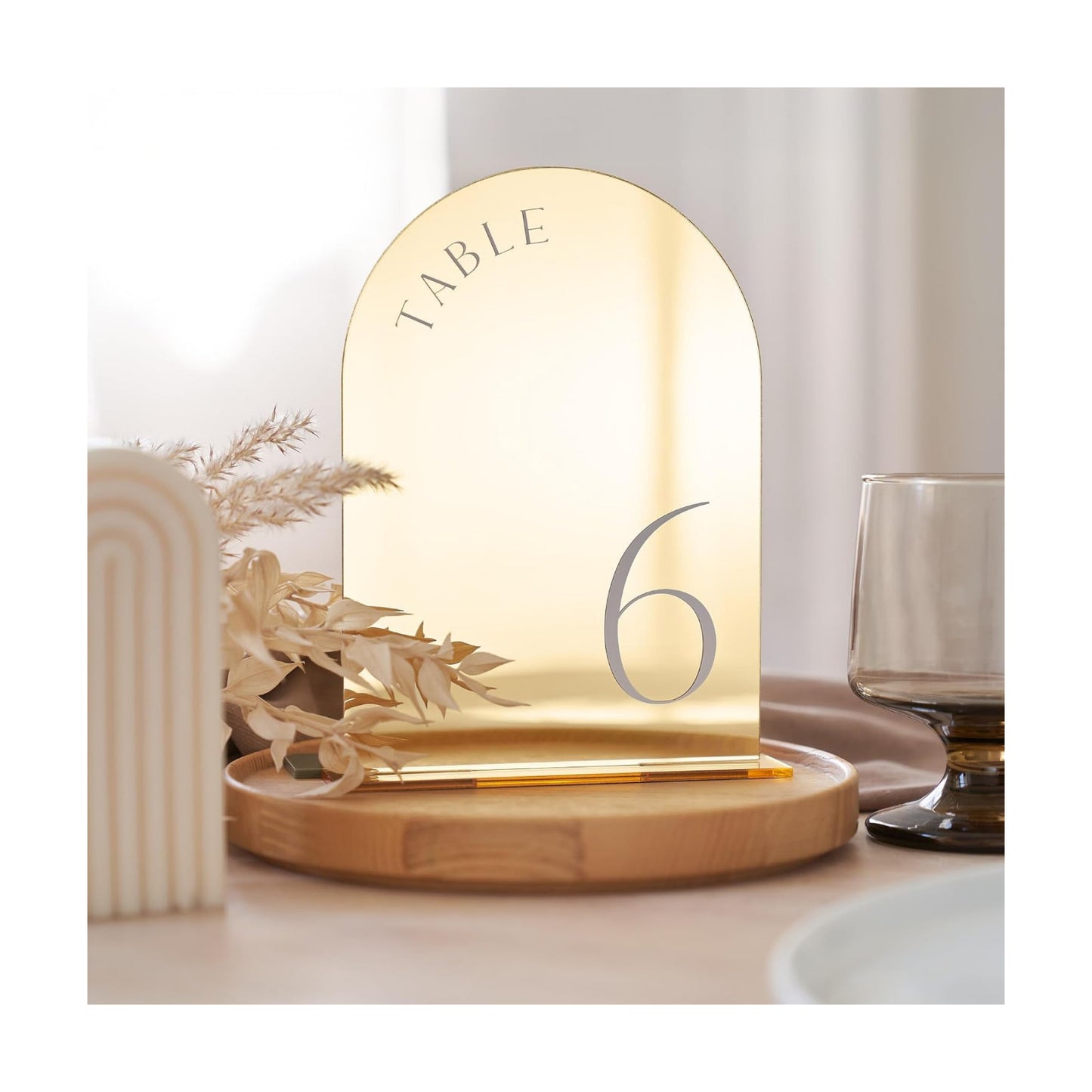 Beautiful Gold Wedding Table Numbers with Stands - Acrylic Signs 1-15 | Elegant Double Sided 5x7 Inch Signs - The