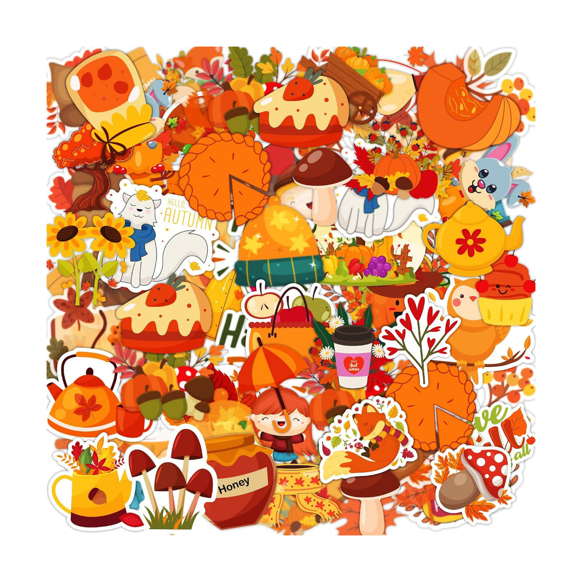 OHOME Fall Stickers | 100 PCS Thanksgiving Stickers for Kids - Vinyl Thanksgiving Games Toys Gifts Activities Essentials Party Favors Supplies - Friendsgiving Crafts Bulk for Classroom Home