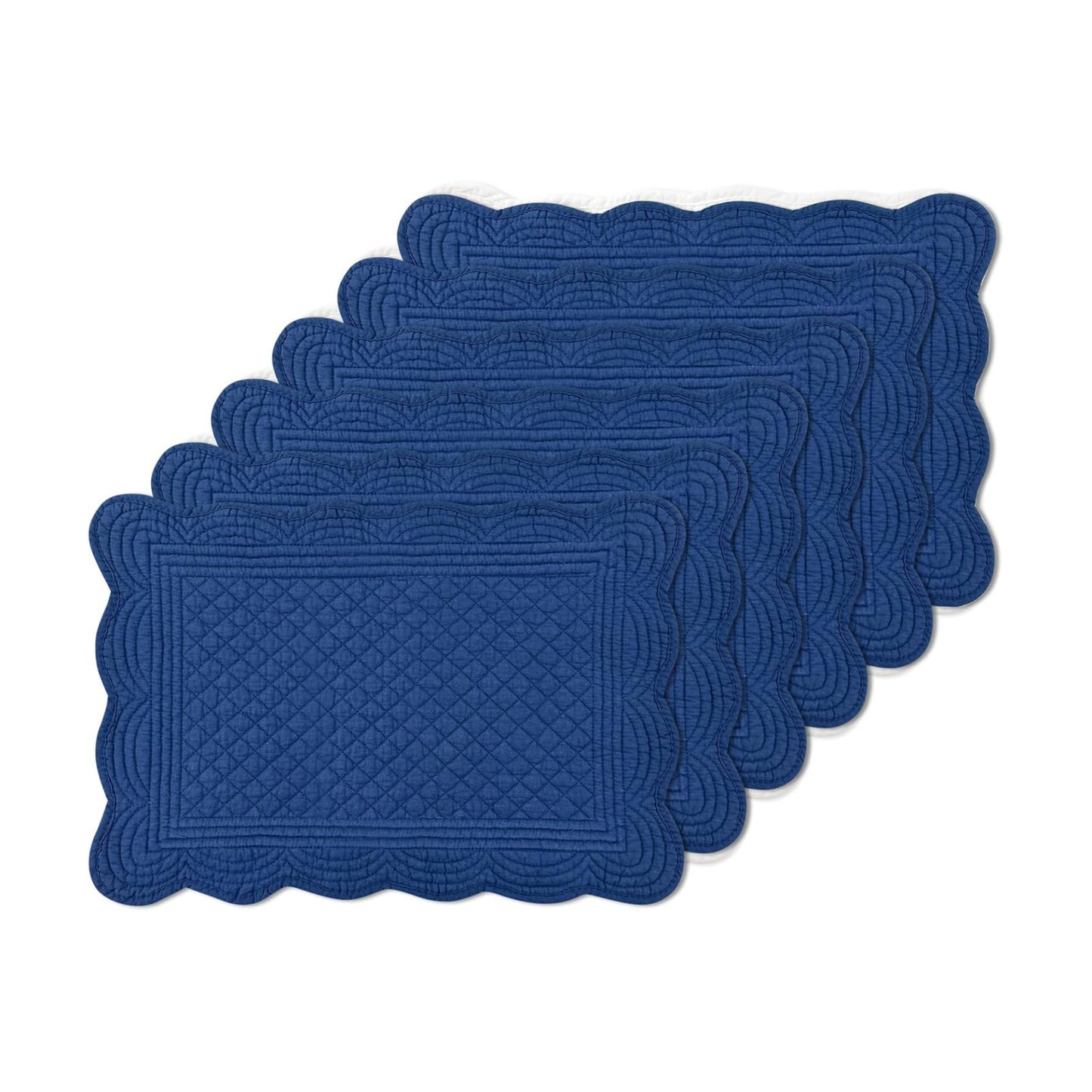 6 PC Quilted Placemats, 18"X13"Extra Large Cotton Placemats Set of 6, 100% Cotton Fabric Washable Cloth Table Mats for