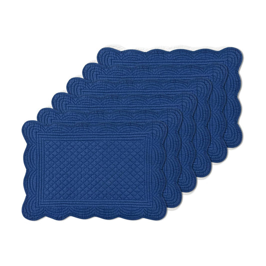 6 PC Quilted Placemats, 18"X13"Extra Large Cotton Placemats Set of 6, 100% Cotton Fabric Washable Cloth Table Mats for