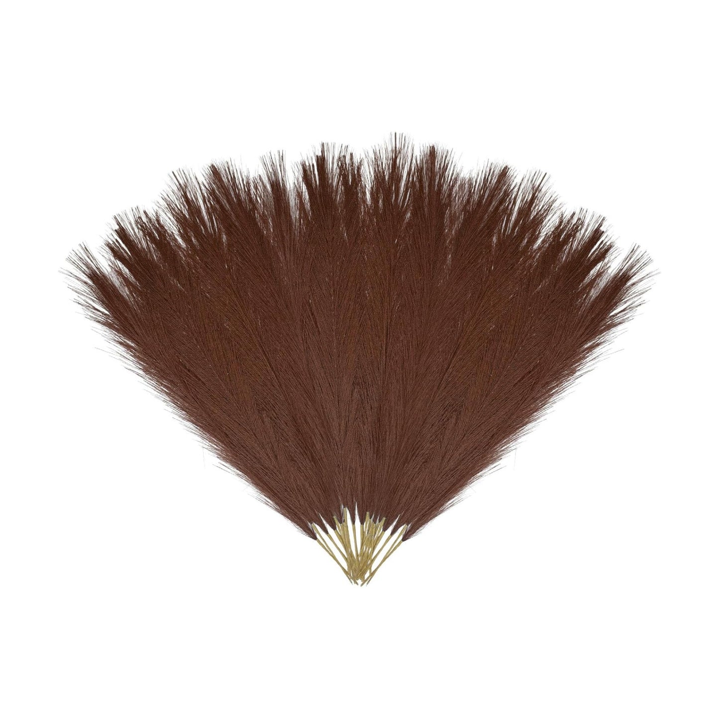 Short Fluffy Faux Pompas for Vase Filler / Brown / 17 Inch / Set of 30