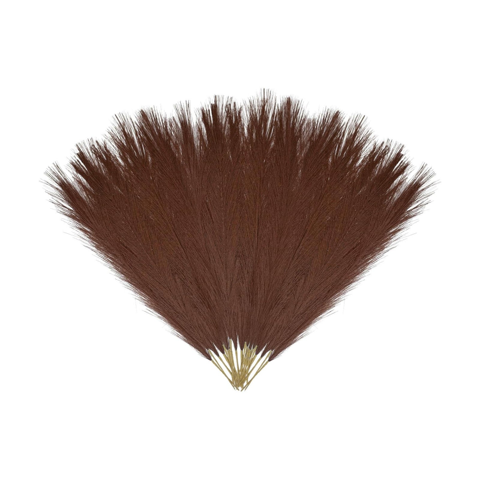 Short Fluffy Faux Pompas for Vase Filler / Brown / 17 Inch / Set of 30