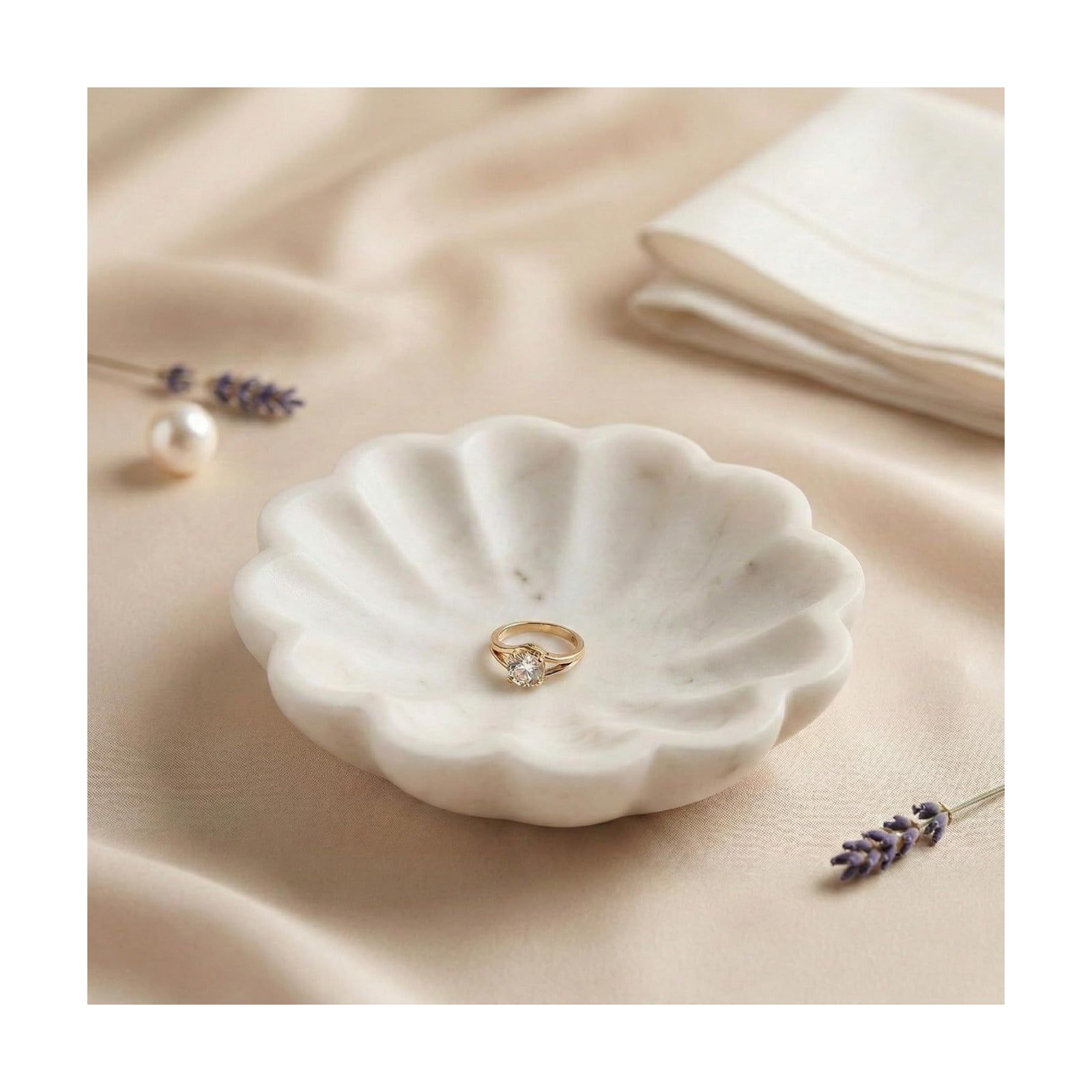Handcrafted Marble Jewelry Tray