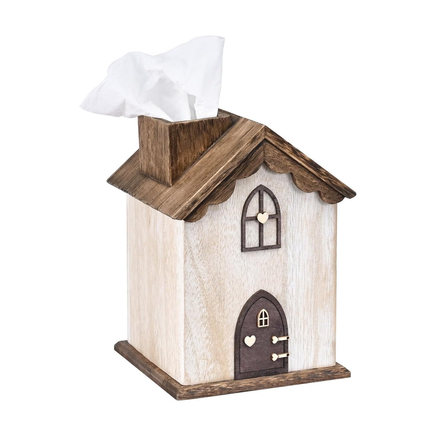 Farmhouse Wooden Square Tissue Box Cover