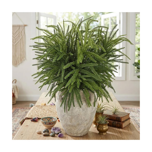 Briful Artificial Greenery Stems for Vase, Faux Greenery Branches for Indoor Outdoor Decor, Long Stem Greenery Picks for Arrangement, Porch Planter, Wreath & DIY Decor – 6PCS 32.5in