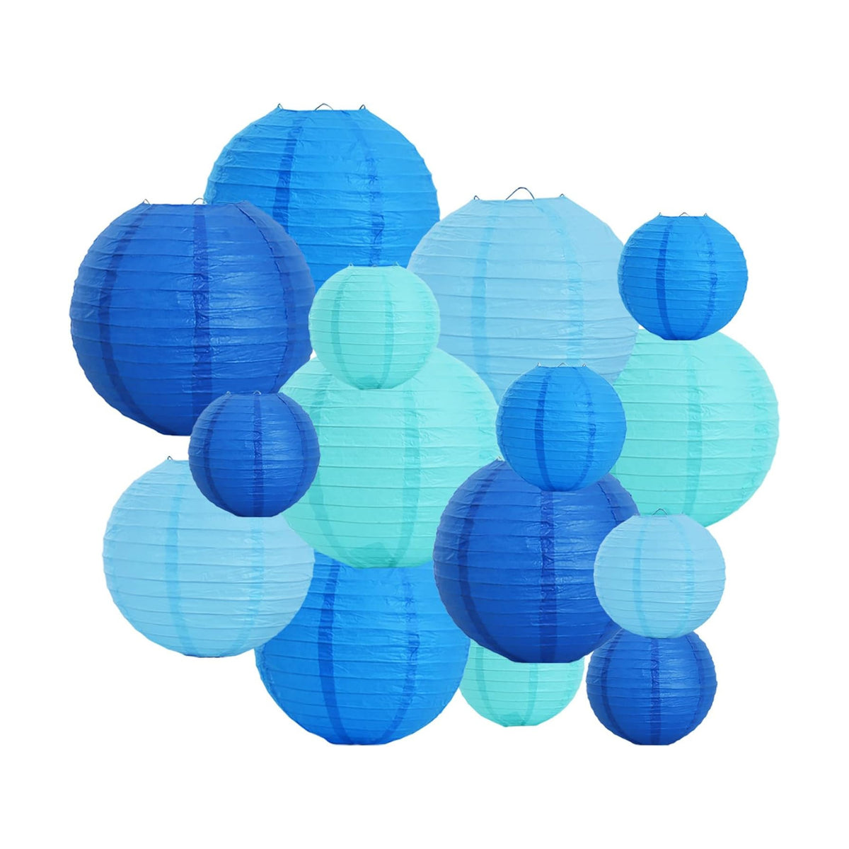BEISHIDA Sea Mix Paper Lanterns 16Pcs 6/8/10 Inch Round Chinese Lamp