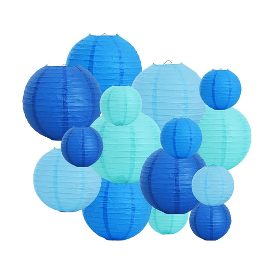 BEISHIDA Sea Mix Paper Lanterns 16Pcs 6/8/10 Inch Round Chinese Lamp